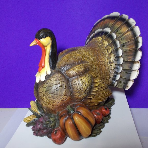 tii Collections Large Resin Turkey Fig THANKSGIVING Figurine EUC*HOST PICK*